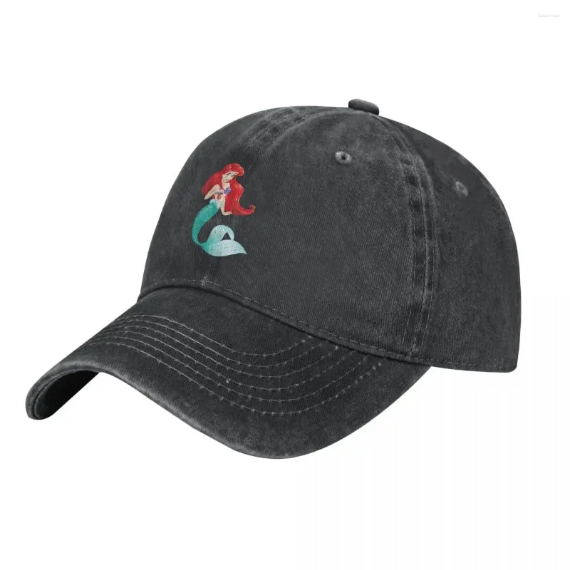 Bollmössor rött hår sjöjungfru justerbar baseball cap sport cowboy hatt trucker pappa klassisk retro vintage för män kvinnor