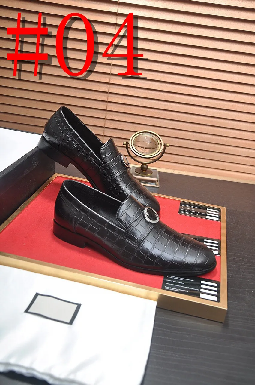 102Model Top Quality Men Designers Loafers Shoes Original Wedding Paty luxurious Dress Shoes Genuine Leather Classic Elegant Loafers Round Toe Office Shoe 38-46