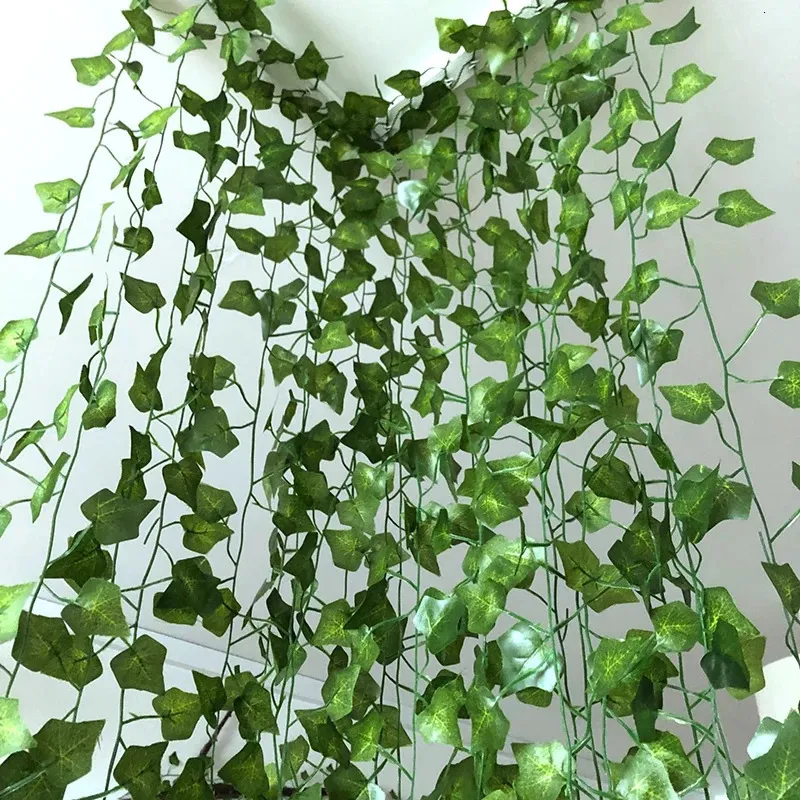 Faux Floral Greenery 12pcs 2m Artificial plants for decoration 2024 christmas liana fake leaves green ivy vines garland wedding Home room decor 231102