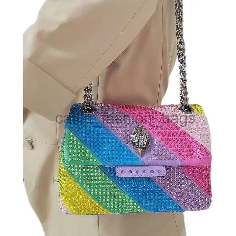 Schoudertassen handtassen suède diamant nieuwe regenboogkop en pocket dames portemonnee kleurrijke crossover pocketcatlin_fashion_bags