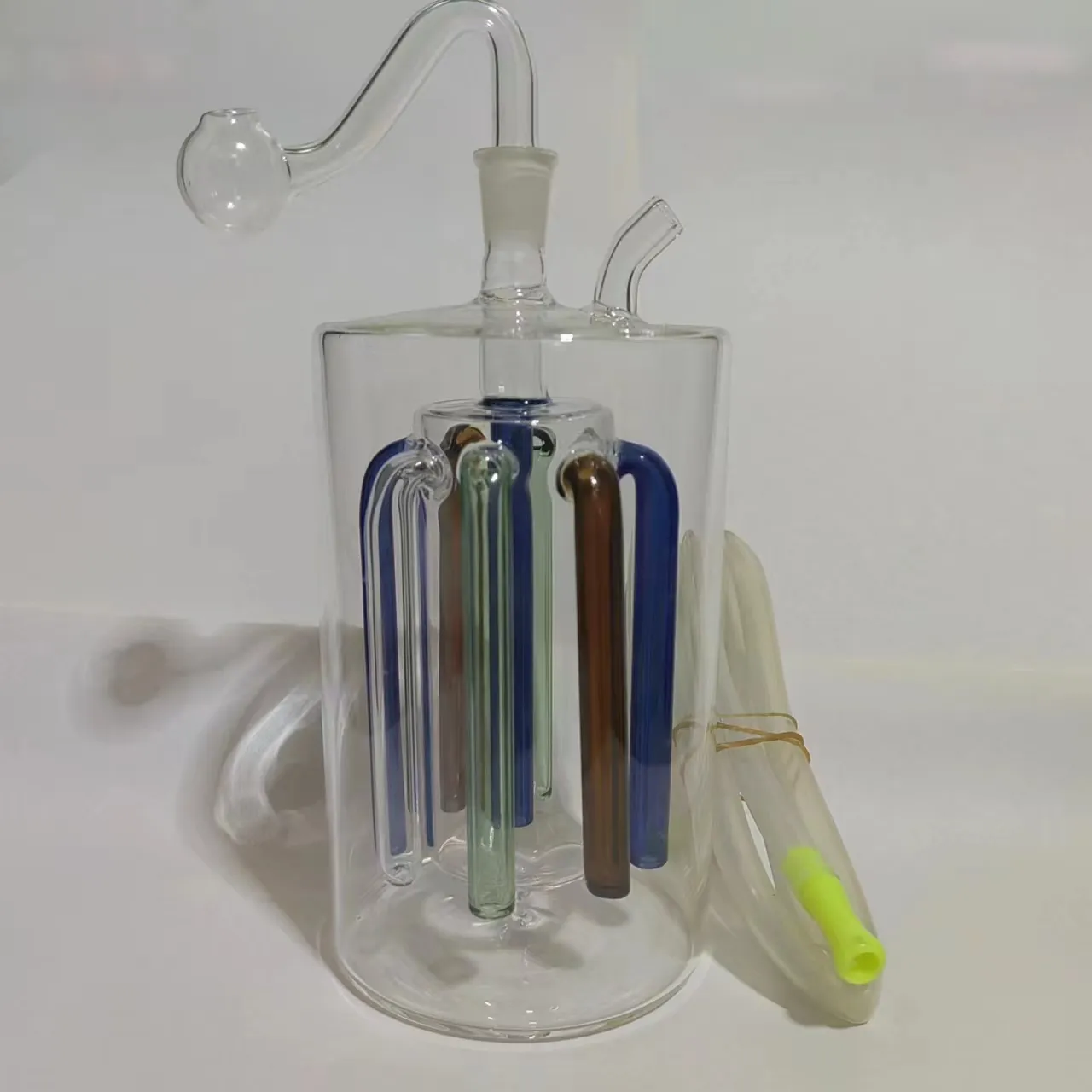 Bong in vetro ad alta borosilicato moda di grandi dimensioni filtro a otto artigli tubo da fumo per uso domestico tubo da fumo quotidiano set da fumo bong da tubo di colore