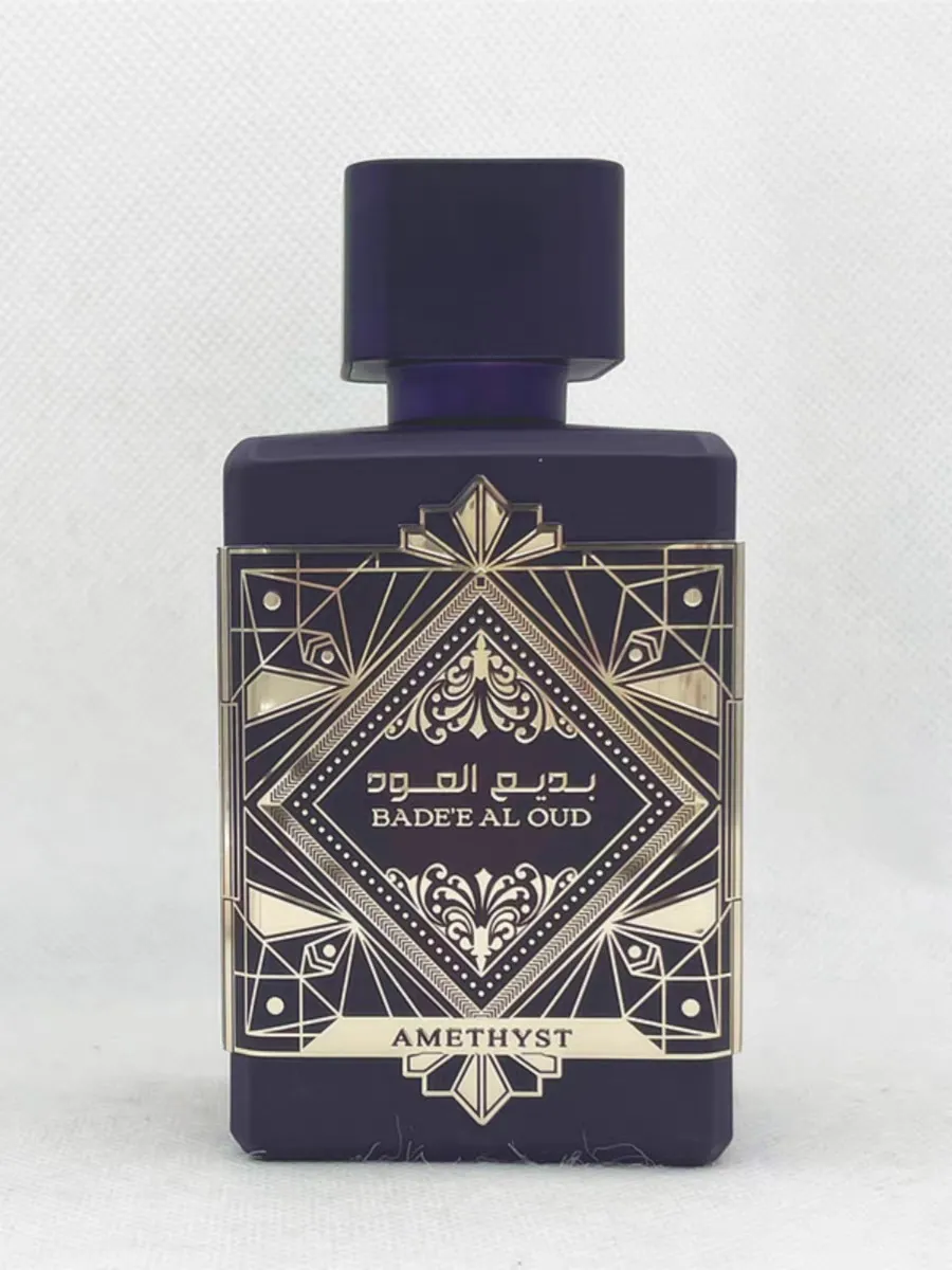 Red Lattafa Perfum Badee Al Oud Amethyst Fragrance 100ml Men Women Eau De Parfum 3.4oz Long Lasting Smell EDP Neutral Perfume Middle East Arabia Rose Cologne Spray