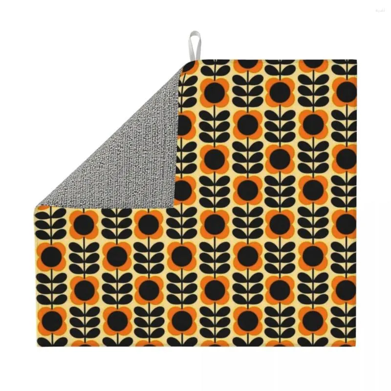 テーブルマットOrla Kiely Multi Stem Flowers Drying Padsカスタム吸収性マイクロファイバー高速ドライドレーナー