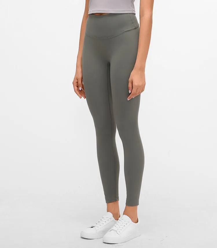 Lulus Leggings de ioga de cintura alta para mulheres, calças de ginástica nuas, calças esportivas sem costura, roupas de ginástica energéticas