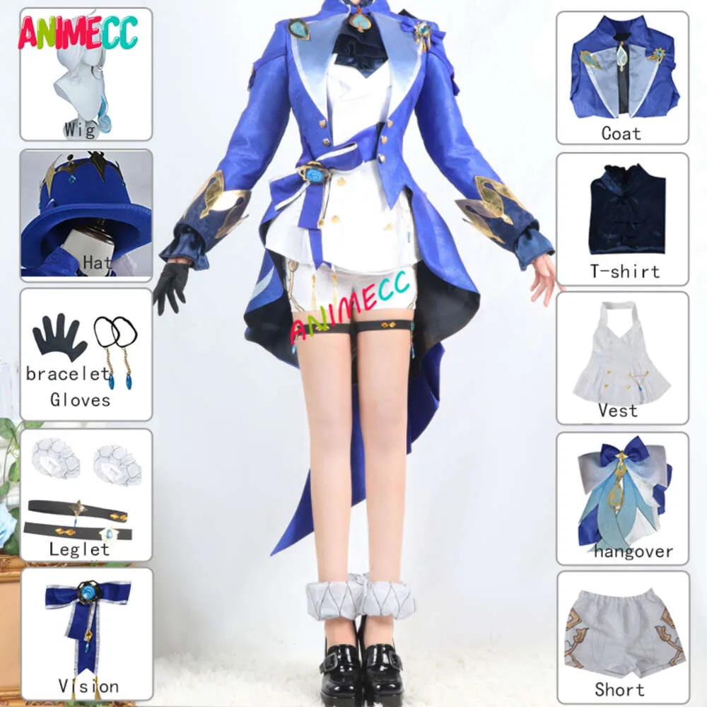 Furina focalors cosplay traje peruca chapéu genshin impacto fontaine novo papel fkarus anime festa de halloween para meninas cosplay