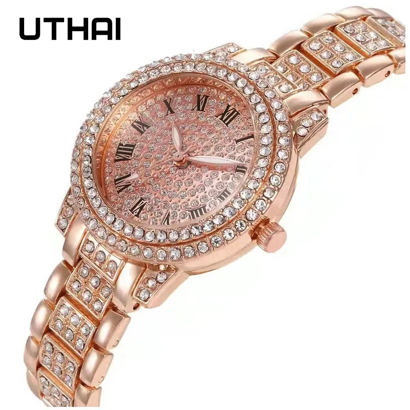 Zegarki damskie Uthai H57 Watch Vintage Diamond Ragibbon Gold Bransoletka Akcesoria Womans Fashion Quartz zegar na rękę 231101