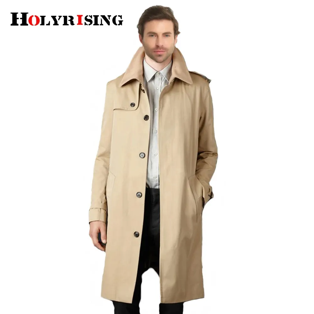 Herr ull blandar holyrising trenchrock män casual masculino överrock smal lång givrock enkel knapp vindbrytning bekväm storlek s-9xl 18360-5 231101