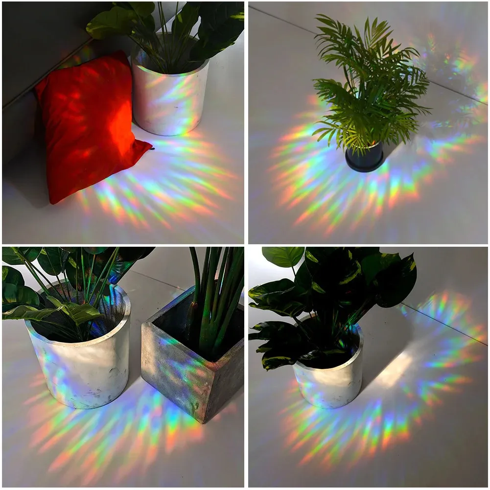 Adesivos de parede 3D Rainbow Sun Catcher Light PVC Janela Filme Autoadesivo Decalque Motocicleta Adesivo Home Decor 231101