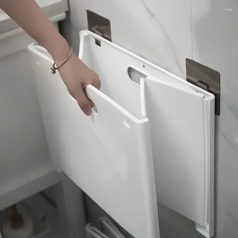Tvättväskor korgar smutsiga kläder förvaring korg vägg hängande fällbart wrap hem badrum fällning
