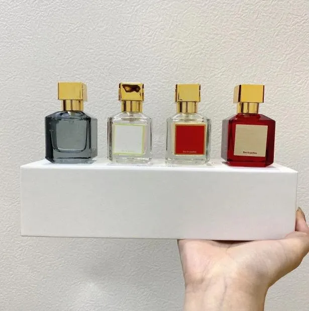 Conjunto de perfume 4 peças maison bacarat rouge 540 extrait eau de parfum paris fragrância homem mulher colônia spray de longa duração smel1097082