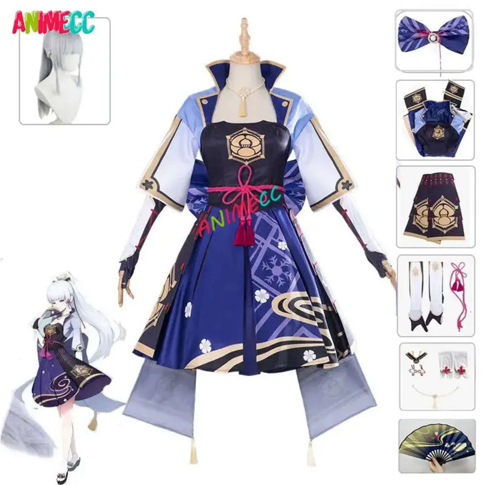 Kamisato Ayaka Genshin Impact Cosplay Pruik Anime Game Uniform Jurk Halloween Party Kostuum voor Vrouwen Meisjes S-XL cosplay