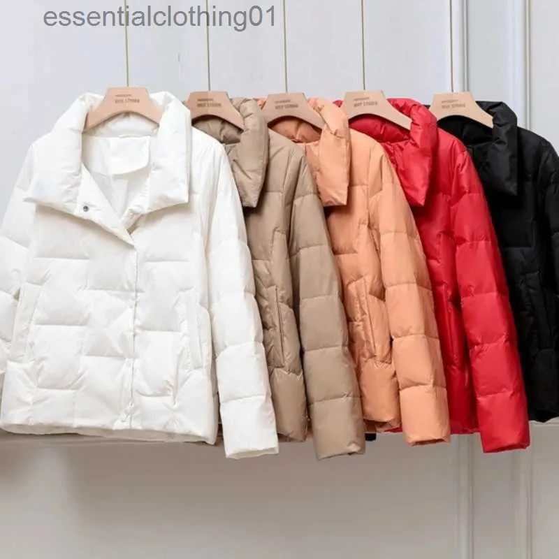 Parkas femininas para baixo 2023 novo inverno e outono jaqueta feminina casaco para mulher minimalismo luz outerwear fe chinês e coreano casaco para baixo l231102