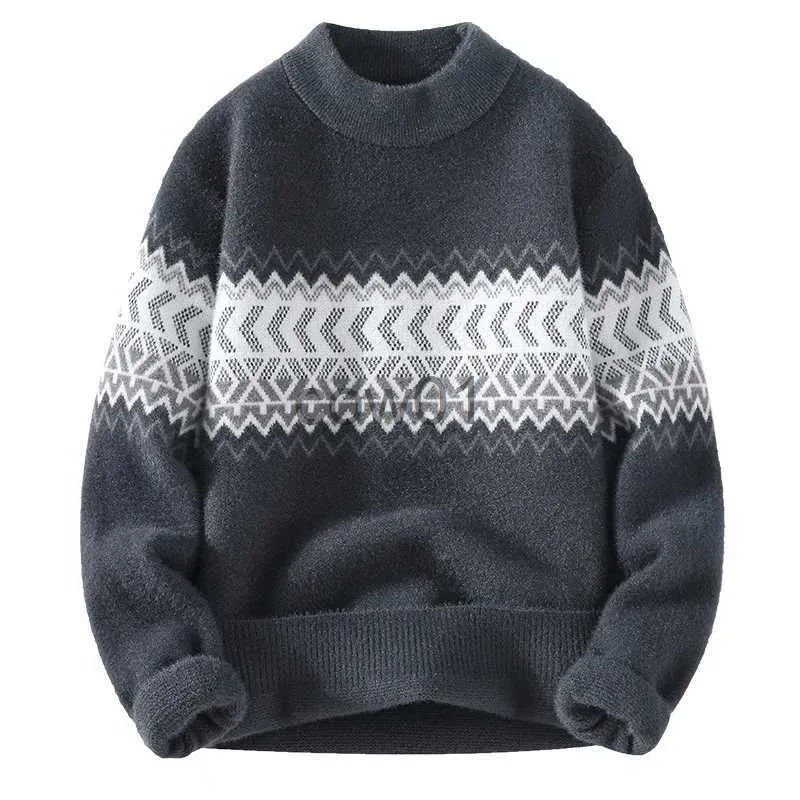 Sweaters para hombres #4328 Invierno Mohair de punto de punto Hombres de manga larga Sweaters de hombres calientes de tejido cálido y jéses