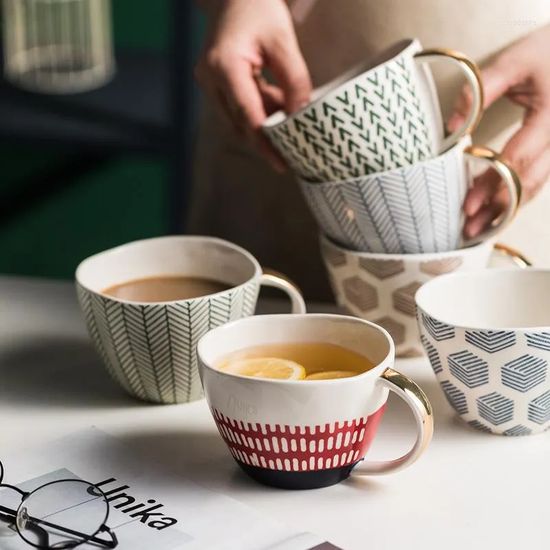 Mugs Nordic Ins Coffee Mug Ceramic Drinking Cup Simple Export Breakfast Oatmeal Office Teacup