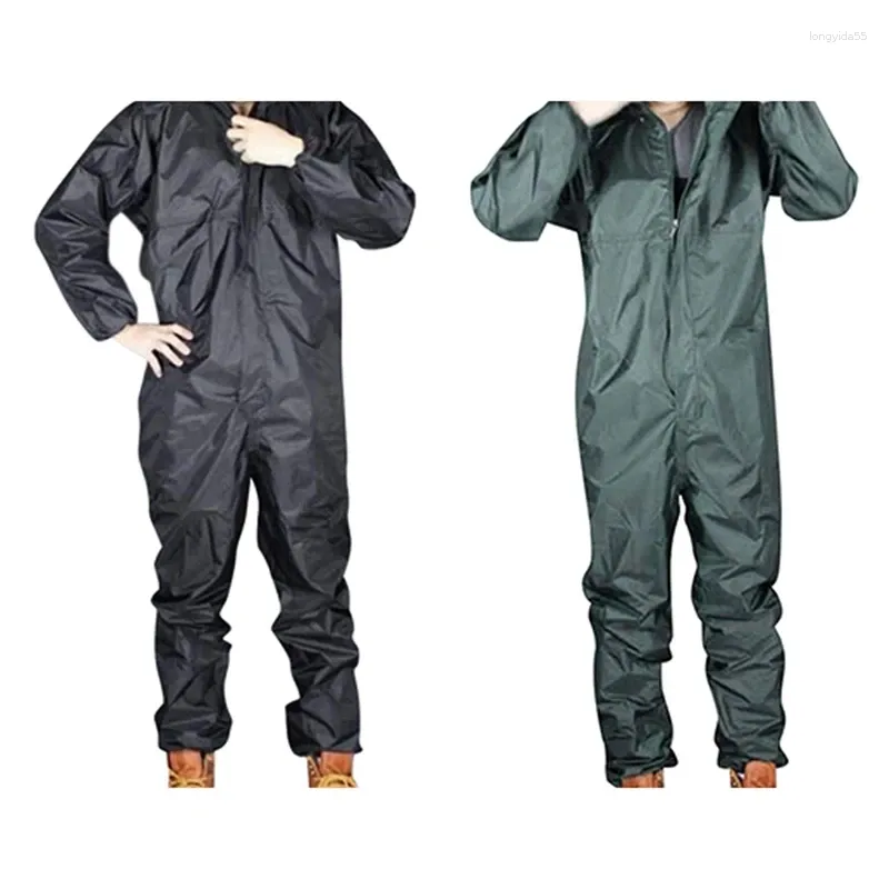 Raincoats 2PCS Motorcycle Raincoat /Conjoined Raincoat/Overalls Men And Women Fission Rain Suit Coat XL Black & Armygreen