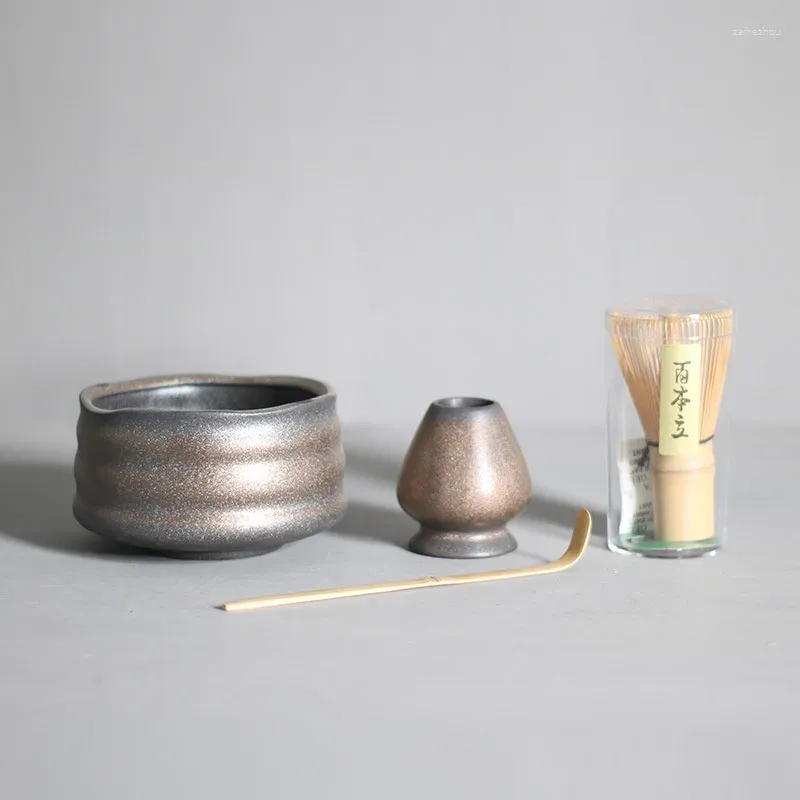 Teaware Sets Japanese Style Rough Pottery Bamboo Whisk Teaspoon Tea Indoor Beverage Shop Tea-making Tools Accessories Birthday Gifts