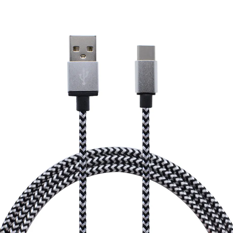 TOP Quality Fast charging Nylon Braided Type C usb Cable Micro Android usb Cable for all cellphone cable Lead 3FT 6FT 10FT