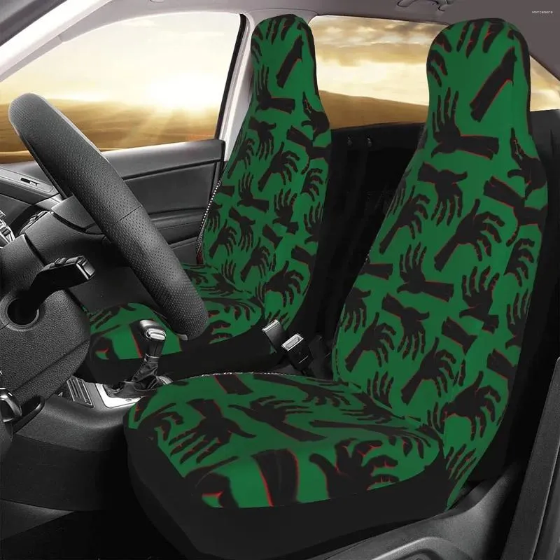 Autositzbezüge Zombie Hand Horror Dark Death Grün für Männer Frauen 2-teiliges Set Frontschutzhülle Universalgröße