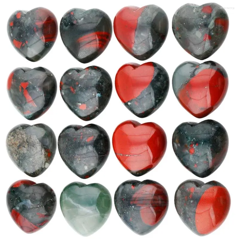 Pochettes à bijoux TUMBEELLUWA 5 pièces/lot pierre de sang d'afrique sculptée coeur bouffant pierre de souci décoration de paume de guérison 0.9"