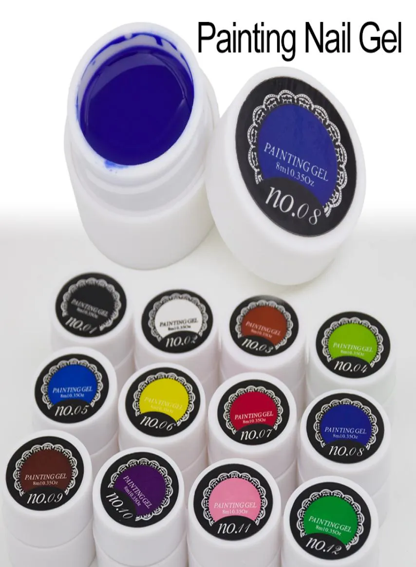 Whole1pcsGel vernis à ongles dessiner des couleurs de peinture UV Bio Gel longue durée paillettes tremper 12 vernis à ongles colorés 6805641