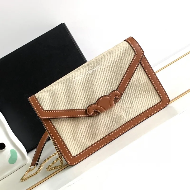 10A Top-level Replication Fabric Designer Chain Shoulder Bag Cowhide Leather Handbags Womens Crossbody Triomphe Real Leather Bags Tote Wholesale Free Shipping