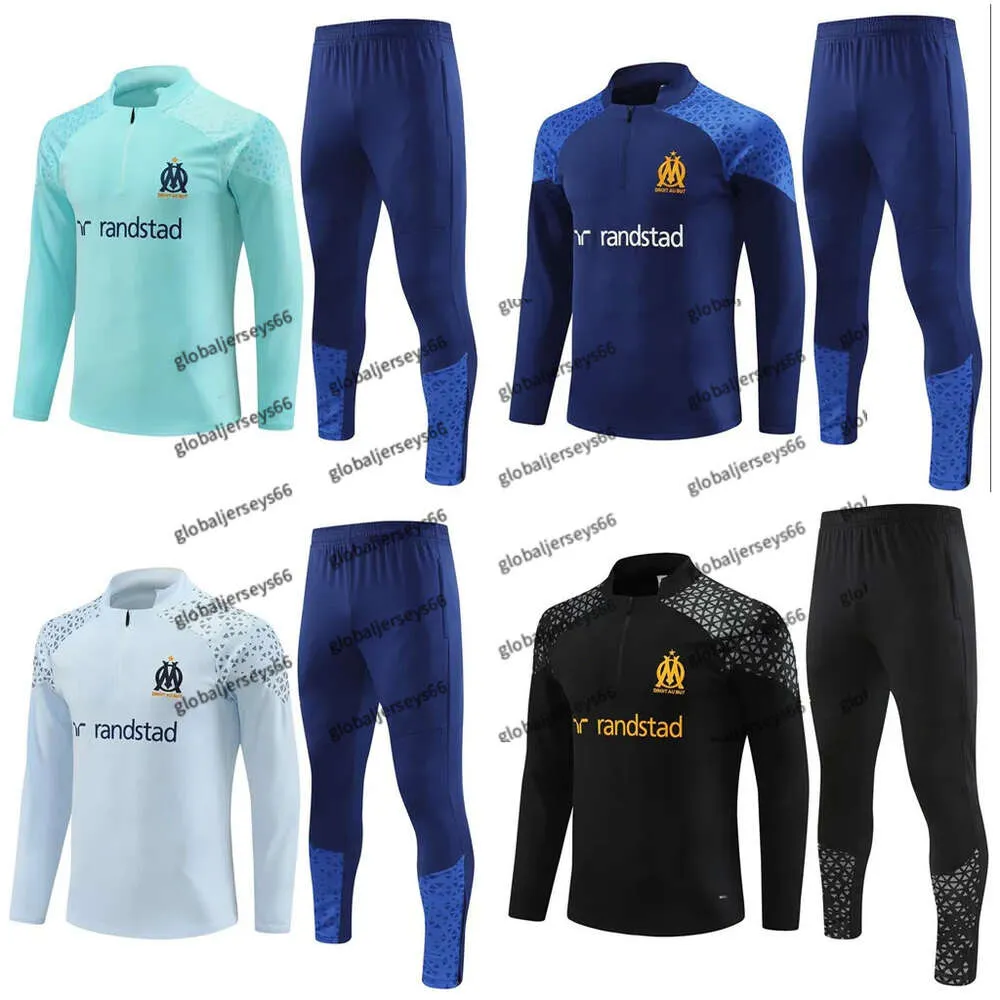 NEW_23 24 Dzieci Piłka nożna Milik Payet Marsylia Przetrwanie fottball trening Suit Veste Maillot de Foot Olympique Om Tracksuit