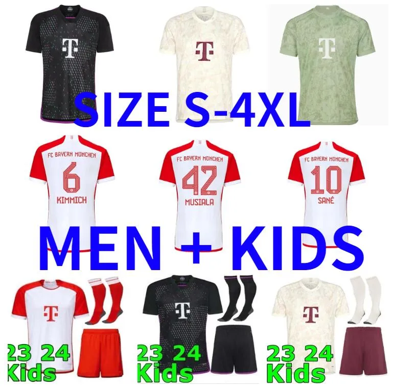 23 24 Musiala de Ligt Soccer Jerseys Sane Joao Cancelo Coman Gnabry Bayern Munich Goretzka Muller Davies Kimmich Minjae Pavard Football Shird Men Kit