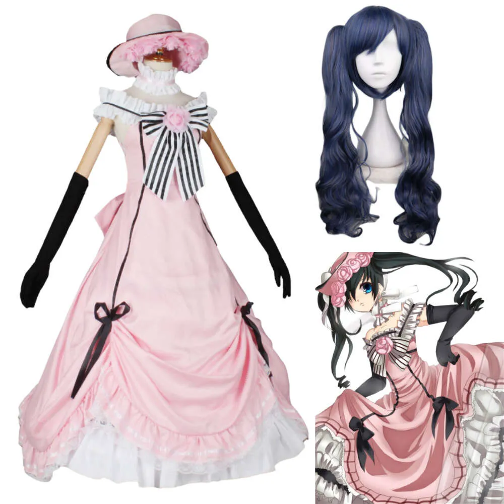 Anime preto mordomo ciel cosplay traje de halloween para mulher roupas vestidos cosplay