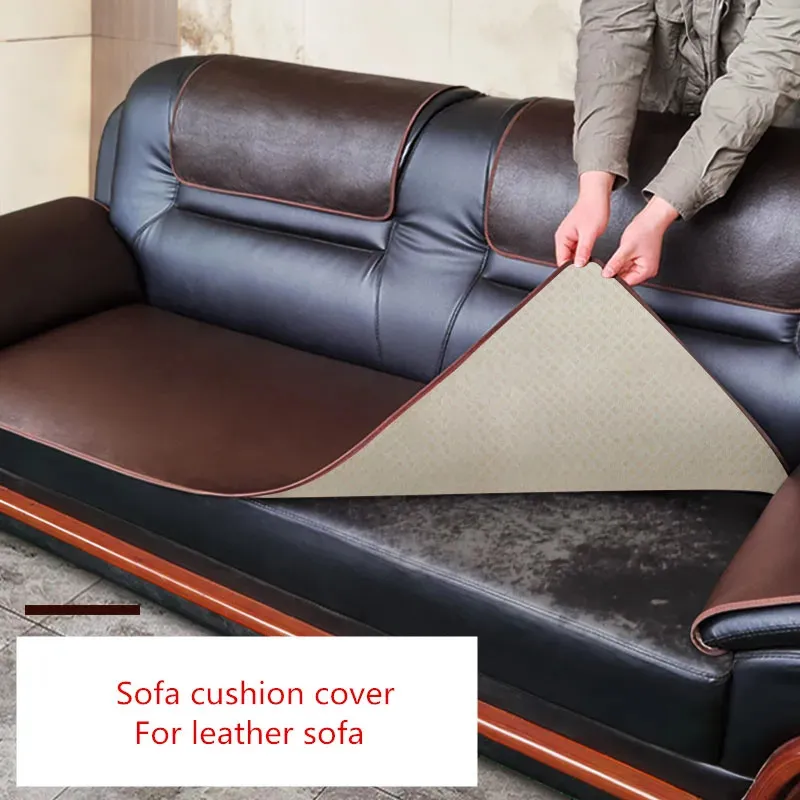 أغطية الكرسي تخصيص غطاء وسادة الأريكة الجلدية لأريكة جلدية إصلاح النسيج النسيج مقاوم للماء محامي الانزلاق 231101