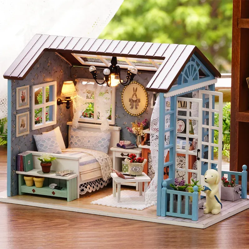 Puppenhaus-Zubehör, Gebäude, Montage, DIY, Mini-Spielzeug, Möbel, Kinder-Geburtstagsgeschenk, handgefertigtes 3D-Puzzle, Zuhause erstellen 231102