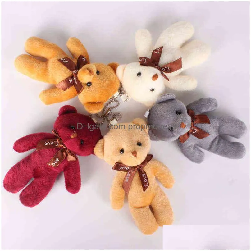 Stuffed & Plush Animals 12Pcs Per Lot 12Cm 20 Colors Bear Plush Toys Mini Teddy Dolls Small Gift For Party Wedding Present Pendant Cut Dhnwh