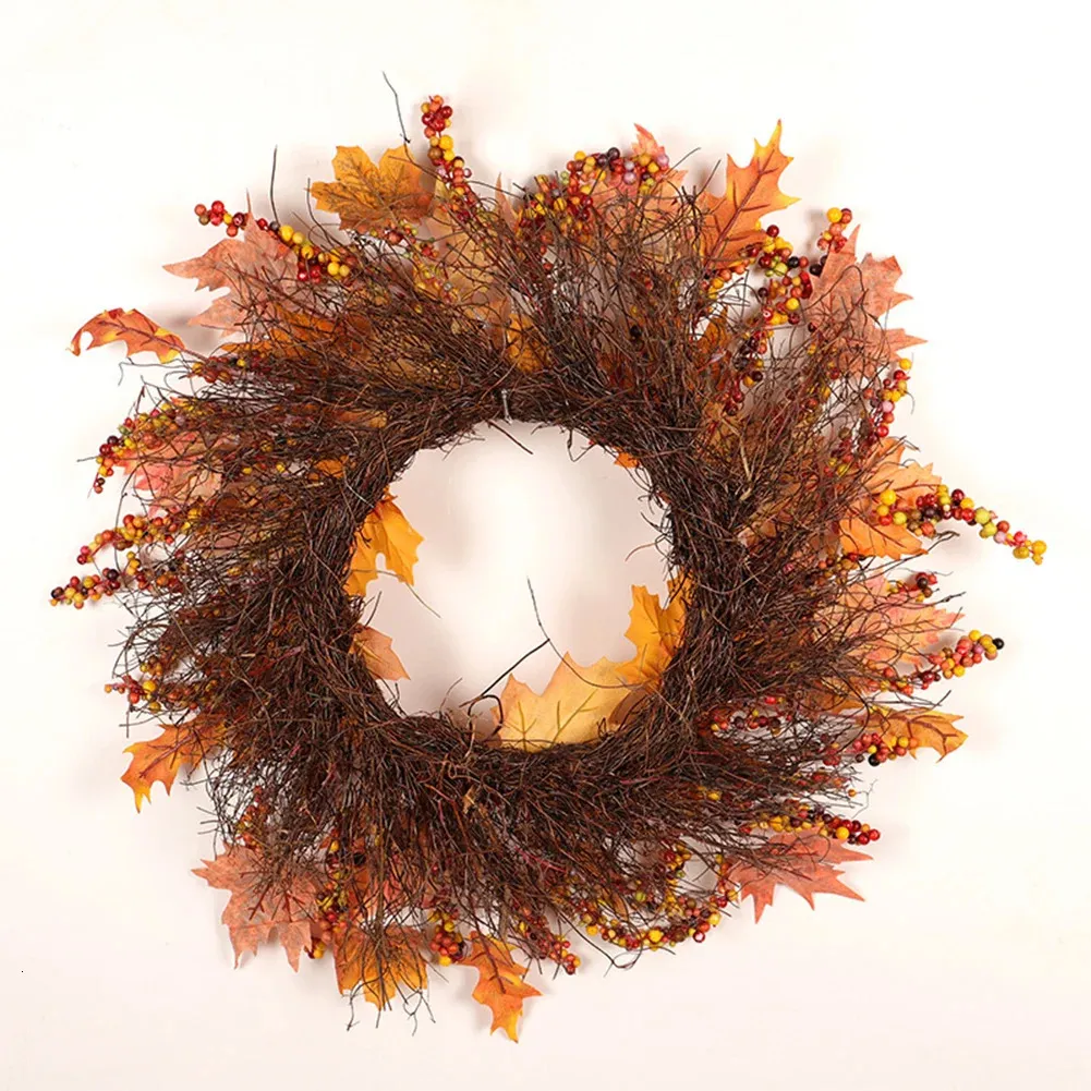 Kerstversiering 45cm Herfstkrans Kerstdecoratie Thanksgiving Esdoornblad Garland Raam Deur Hangende Woondecoratie 231101