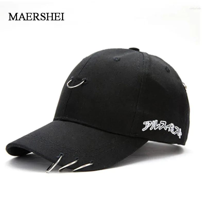 Ball Caps MAERSHEI Baseball Cap For Men Women Snapback Fashion Casual Bone Casquette Metallic Iron Hoop Spring Summer Hip Hop Hat