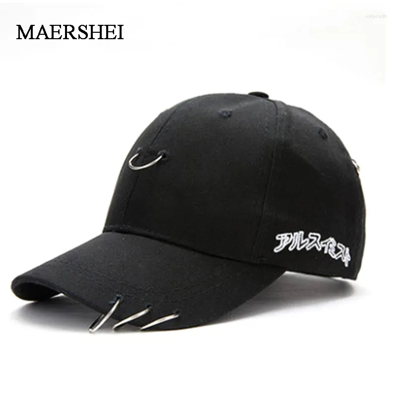 Gorras de bola MAERSHEI Gorra de béisbol para hombres Mujeres Snapback Moda Casual Hueso Casquette Metálico Hierro Hoop Primavera Verano Hip Hop Hat