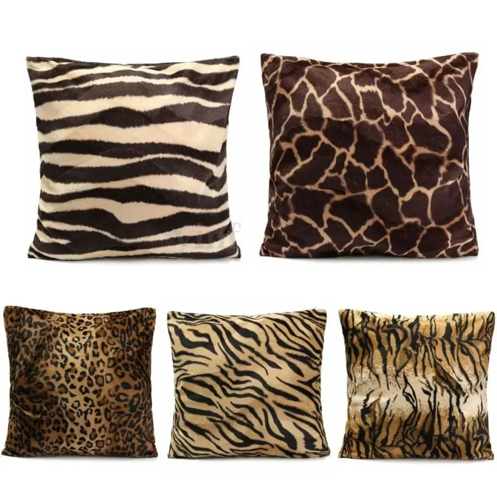 Kudde dekorativ kudde en sida leopard zebra tryck kvadratkudde soffa lounge dekorativ kudde inklusive djurens heminredning 231101