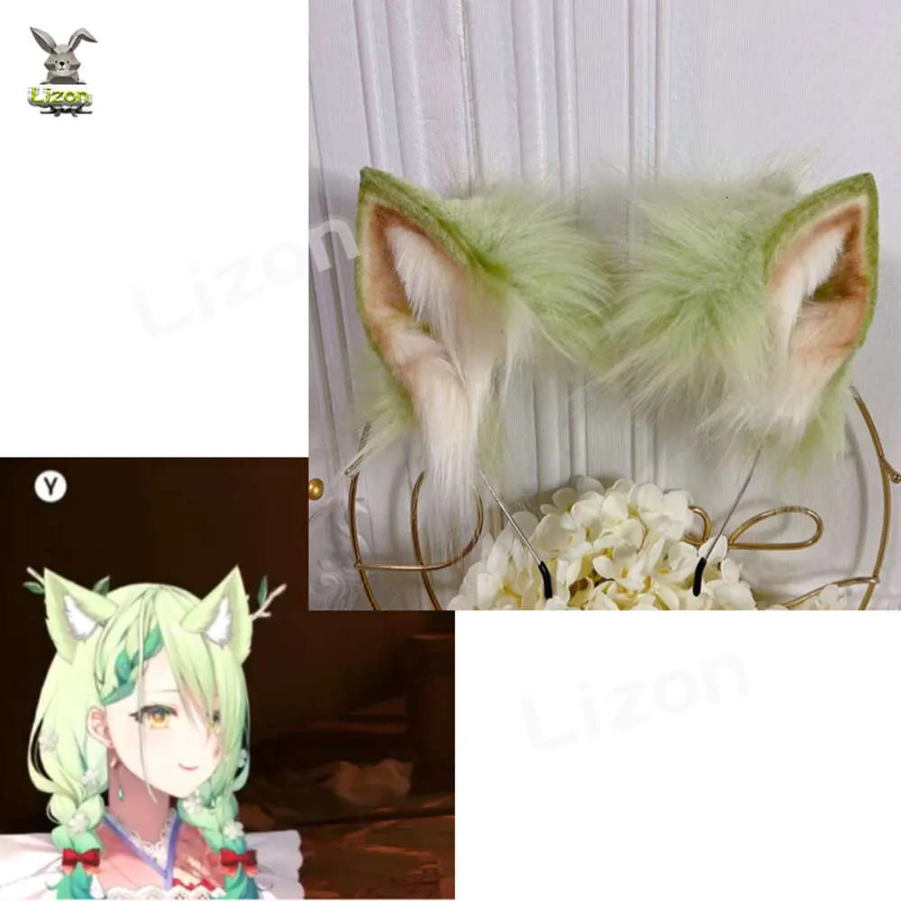 Hololive Vtuber Ceres faune vert peluche chapeaux fait à la main Lolita Cosplay oreilles bandeau cosplay