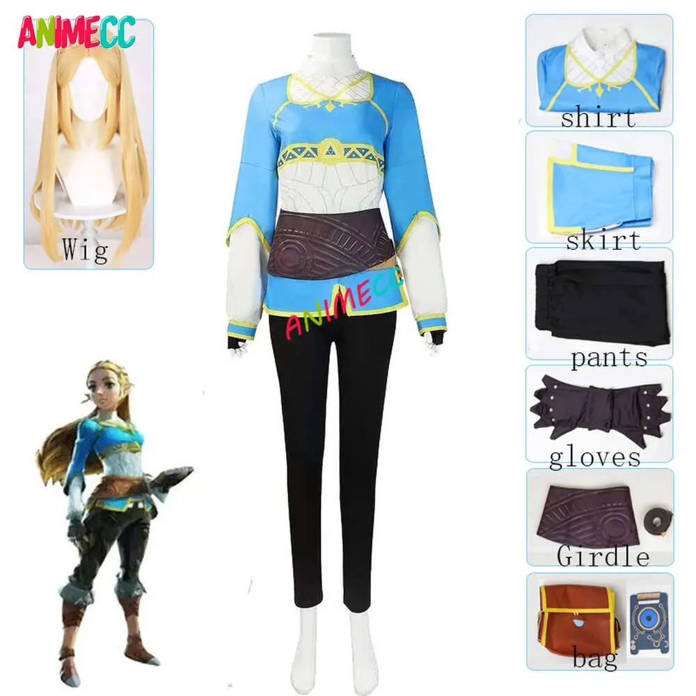 Animecc Princess Zelda Breath Wild The Legend of Cosplay Postro -Bostum strój dla dorosłych rozmiarów dzieci Halloween Cosplay