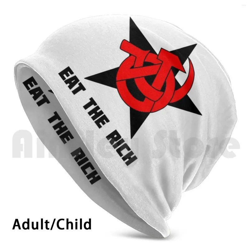 Berets Eat The Rich Beanies Pullover Cap Comfortable Anarchist Communism Socialism Liberation Blackstar Black Star Anarcho