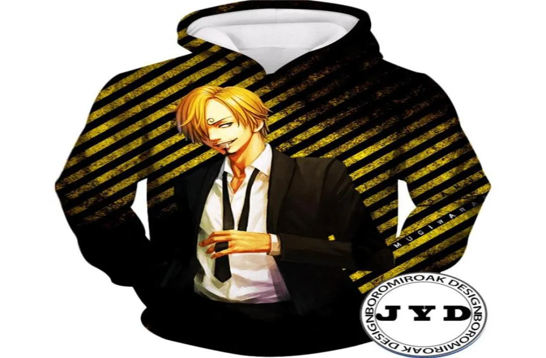 3D Hoodie Männer Anime One Piece Pullover Nami Zoro Druck Pullover