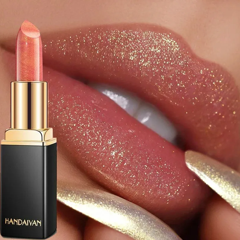 Lipstick 9 Colors Glitter Nude Lipsticks Waterproof Makeup Sexy Matte Long Lasting Mermaid Shimmer Lip Stick Pigment Cosmetic 231101