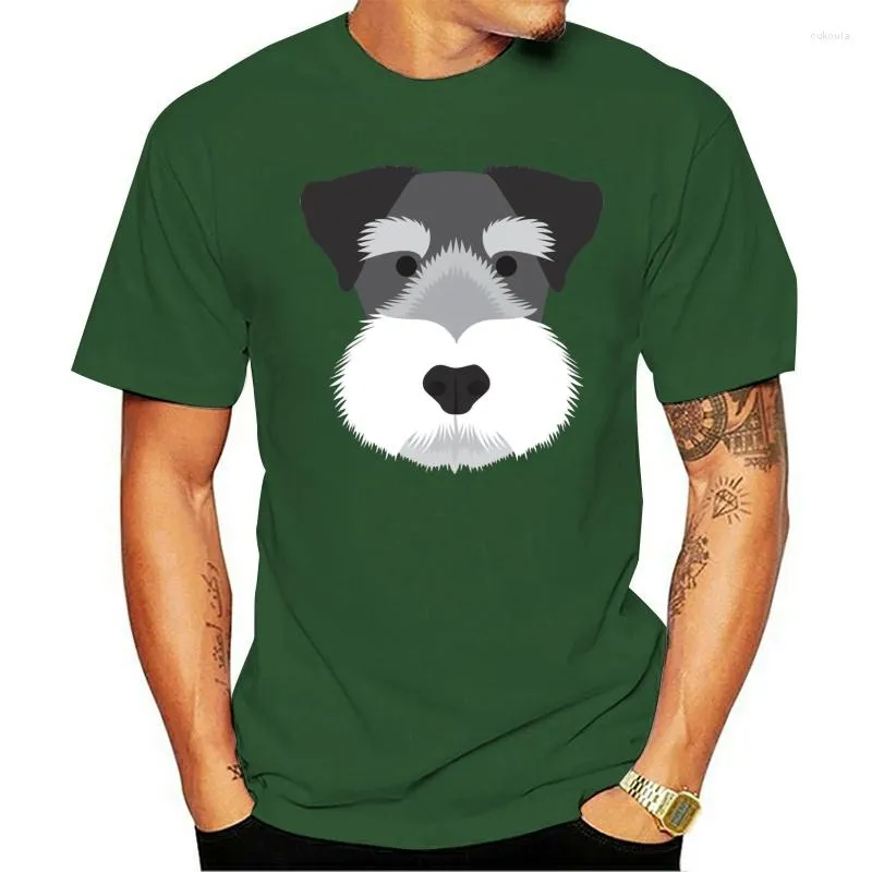 Men's T Shirts 2023 Leisure Fashion Cotton O-neck T-shirt Fun Mini Cartoon Schnauzer