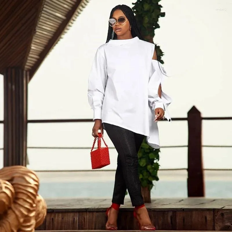 Korean Style Womens White Blouse Long Shirts For Women With