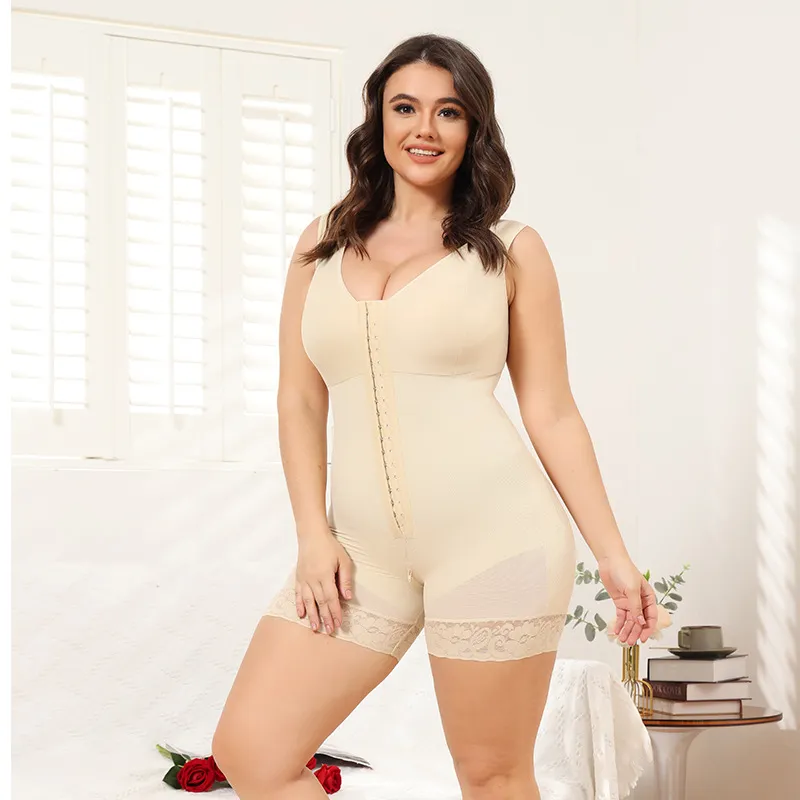 Shapewear une pièce fermeture éclair bas entrejambe serré ventre ascenseur hanche corps vêtements femmes en gros version améliorée de taille haute paquet expédition rapide