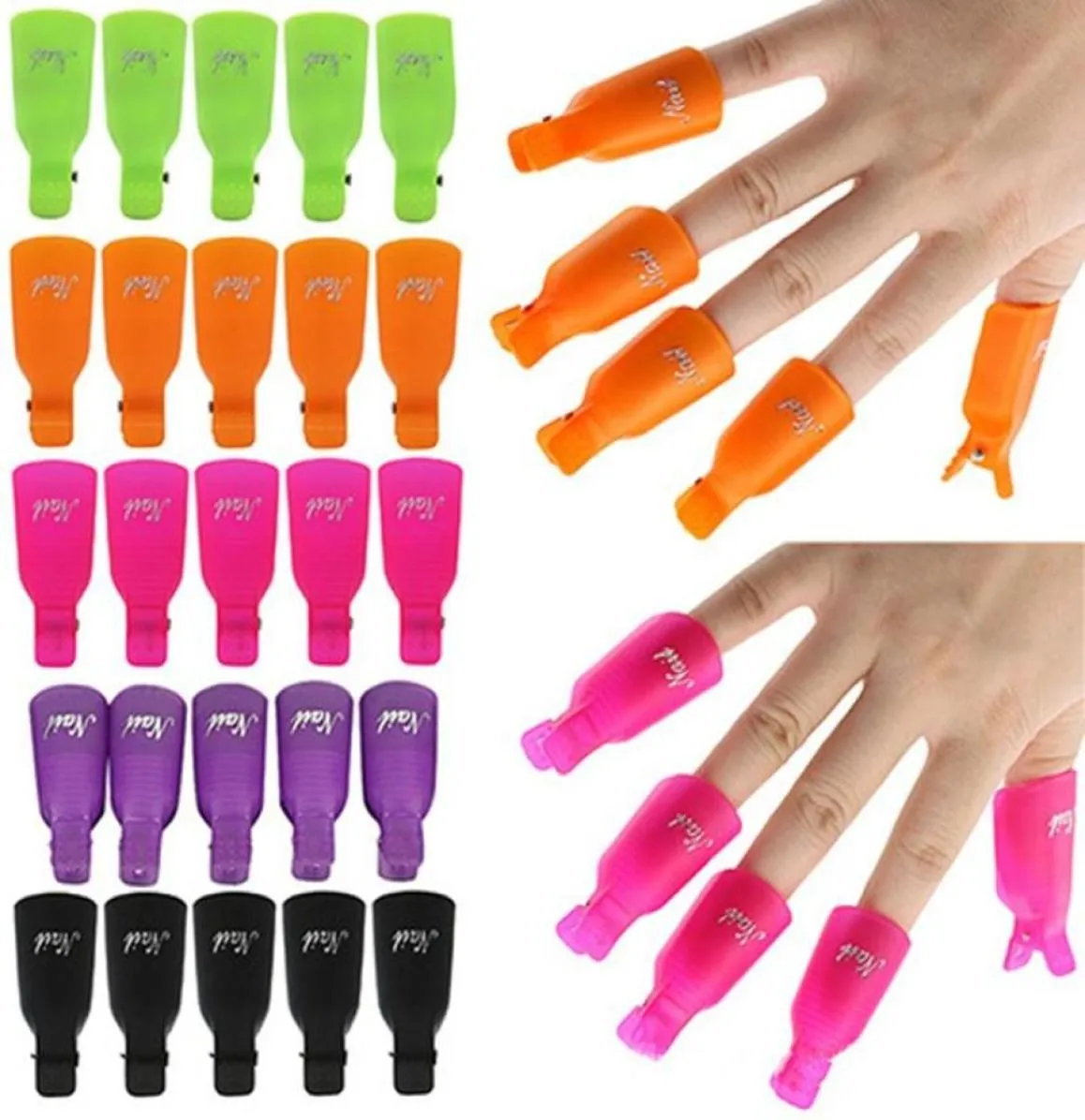 Nagellak Remover Clip Losweken Cap Set Kleurrijke Plastic Clip Remover Wrap Nail Art Tool Manicure Gereedschap6414220