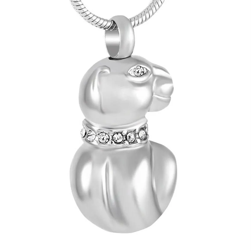 Pendentif Colliers IJD9252 Animal en forme d'animal de compagnie Crémation Memorial Urn Collier en acier inoxydable Bijoux Cendres Conteneur Keepsake202A