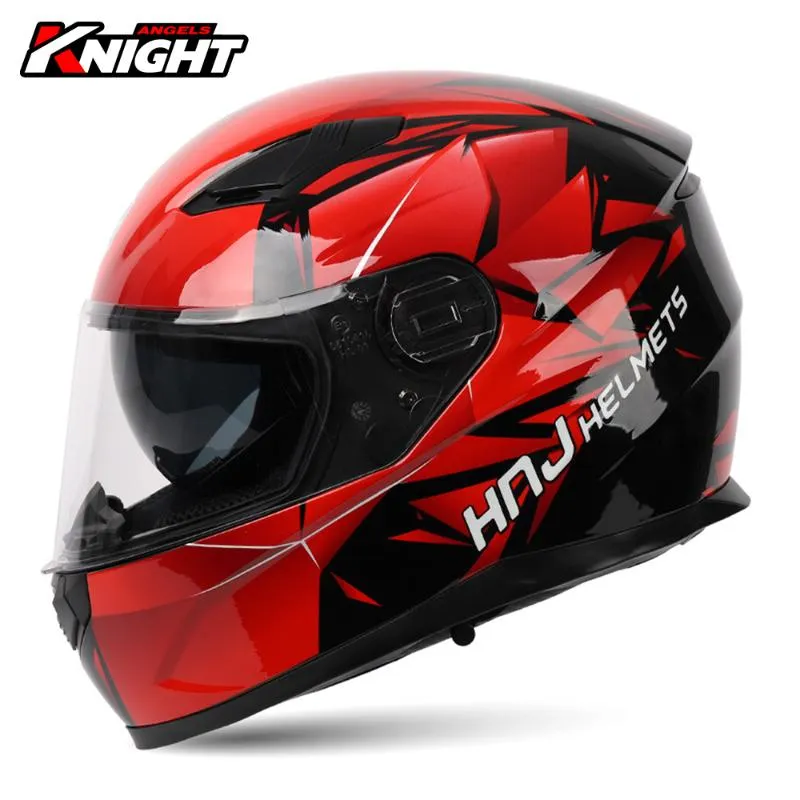 Motosiklet Kaskları HNJ Kask Cascos Para Moto Dot Sertifikasyonu Motokros Casco Yarışı Çift Lens Dört Mevsim Full Yüz