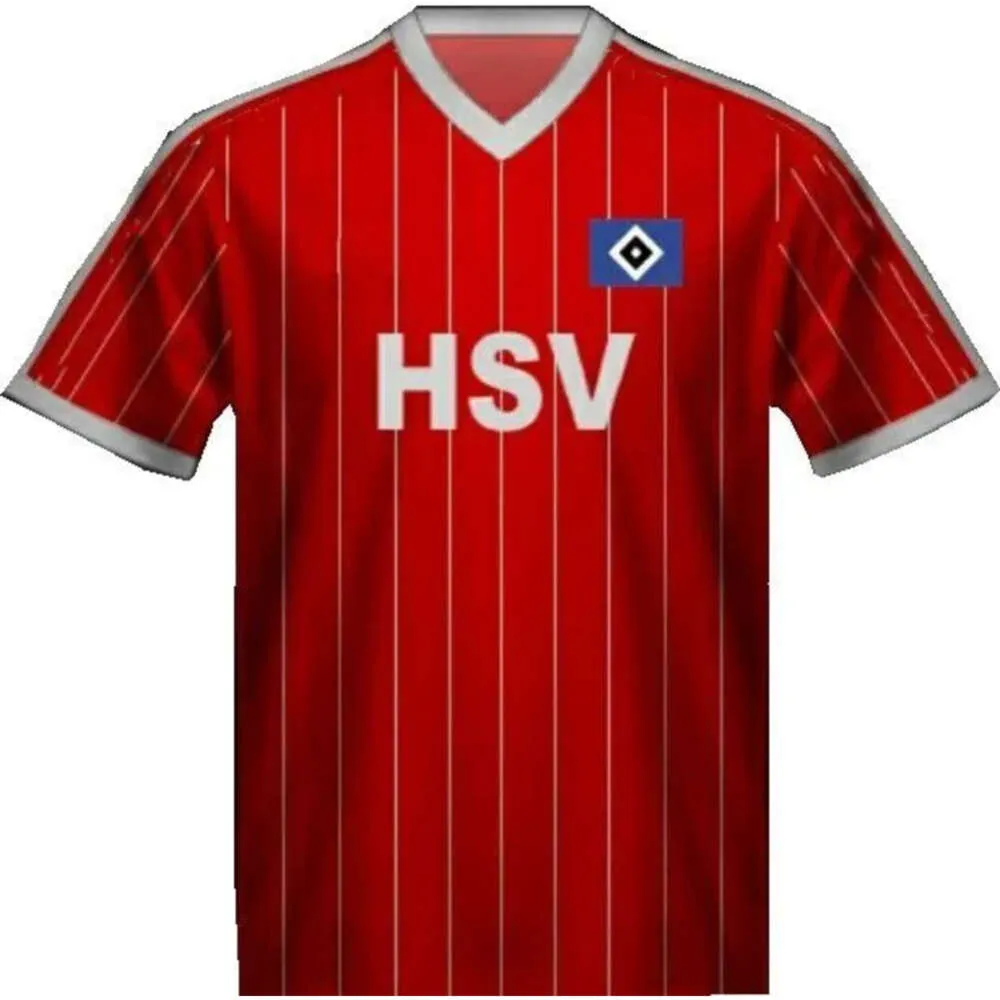 Qqq8 1982 1983 1984 Hamburger Sv Retro voetbalshirt 83 84 Horst Hrubesch Milewski Magath Rolff Vintage klassieke finale uitvoetbalshirt