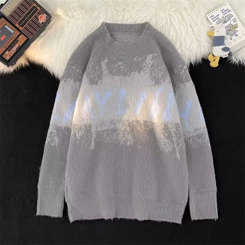New high-end men's half high collar winter trend fashion thickened loose fitting warm and breathable casual sweater