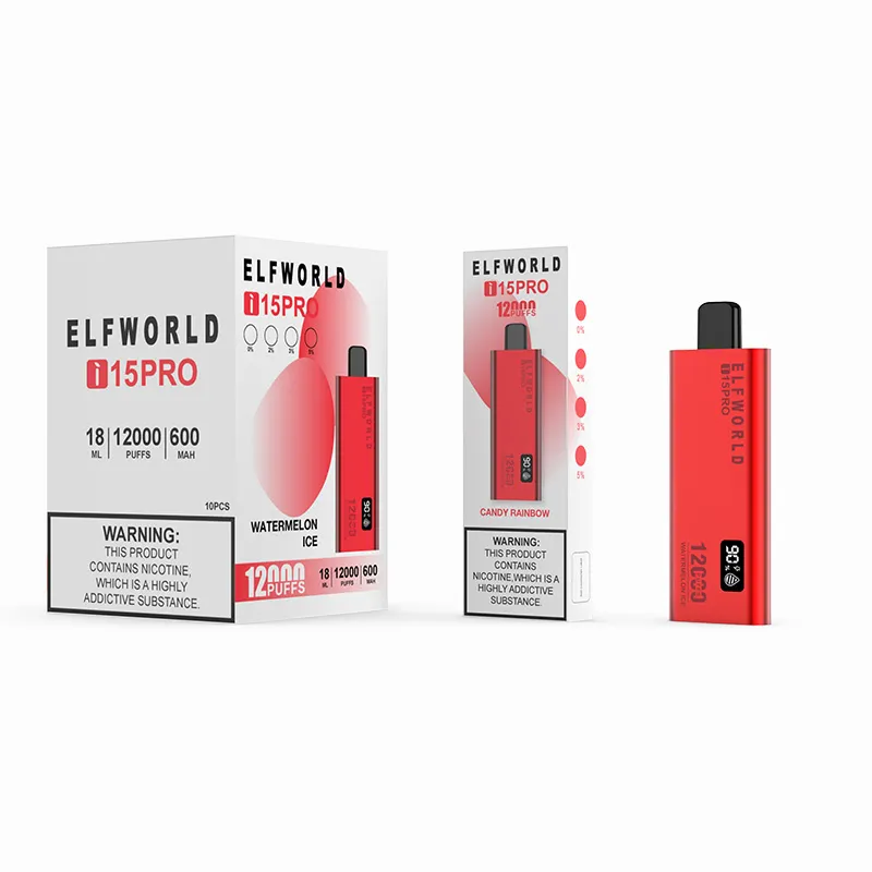 Schockpreis Original neuer Elfworld Ultima Pro Raz 12000 Puffs 0 % 2 % 5 % vorgefüllt 18 ml E-Liquid Fabrikverkauf Ölsaft 15k18k20k Einweg-Vape Elf Airflow LED-Bildschirmleiste