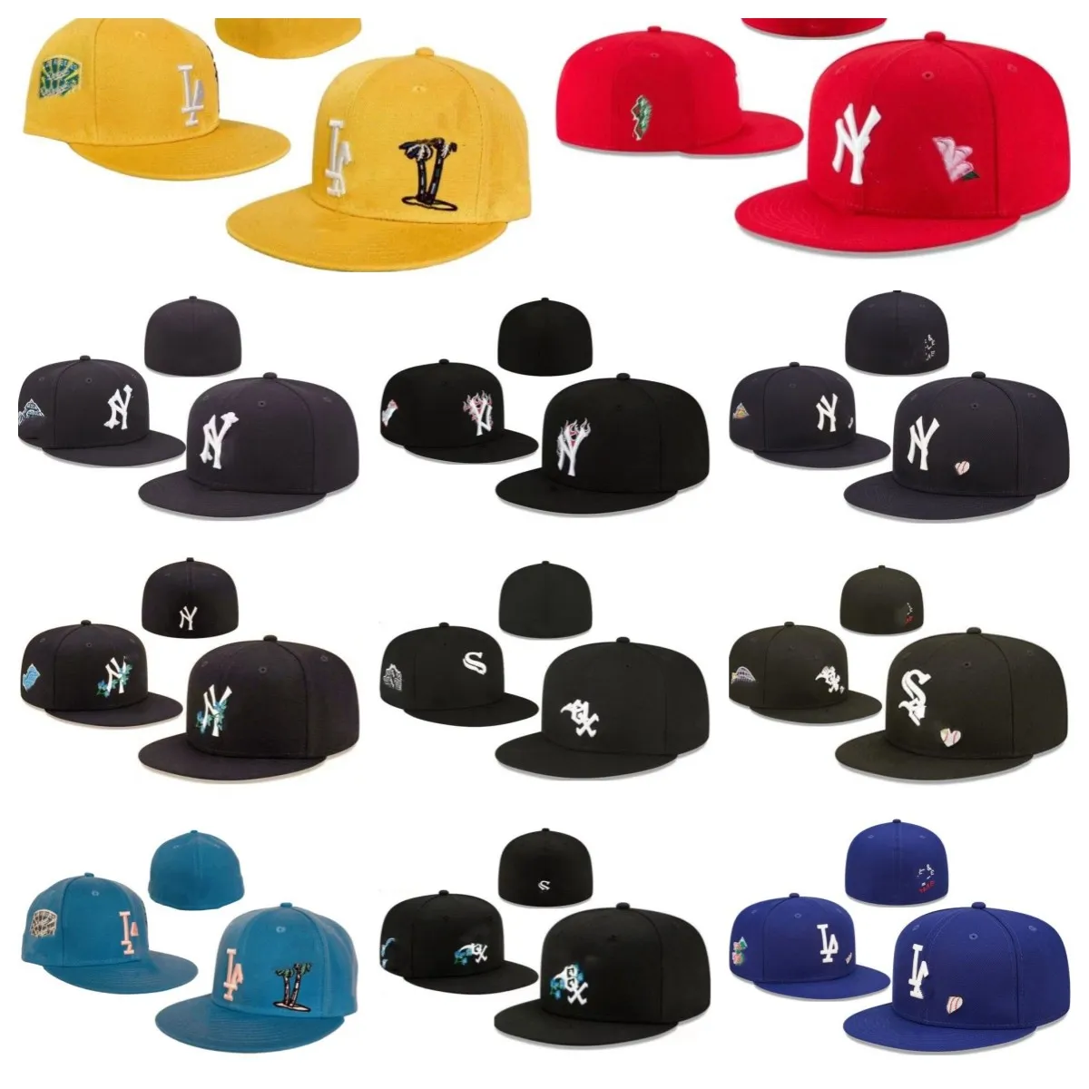 2024 erwachsener Designer ausgestattet Hats Baseball Ball Flat Hut Hip Hop Baumwollstickst